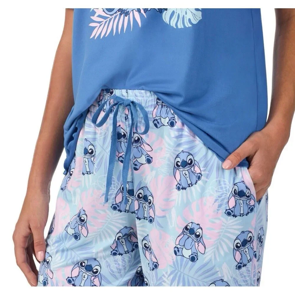 Disney Stitch‎ Blue Women 3X 2 Pc Comfy Pajama Lounge Set New - Picture 5 of 6